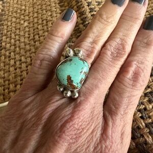 Turquoise and Silver Statement Ring